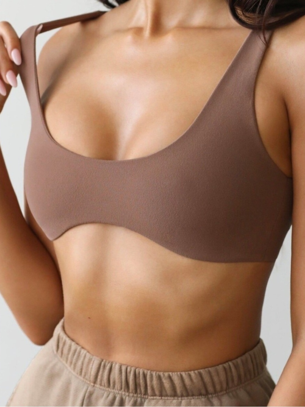 ♡ Joah Brown Sueded Mocha Contour Bra